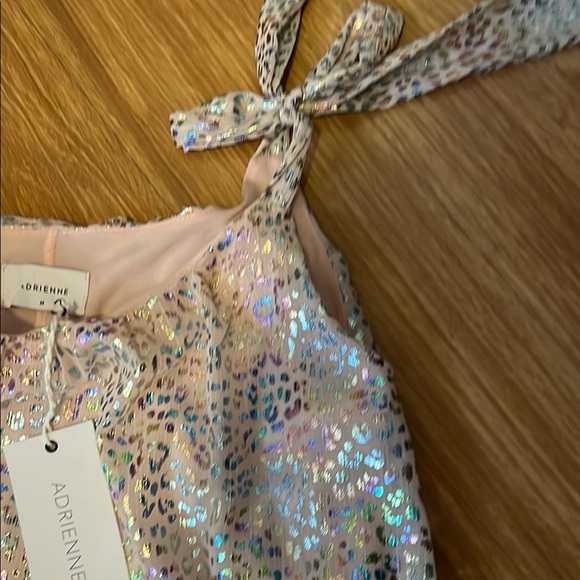 Adrienne Iridescent cheetah print maxi Dress medium new. Lined. - Picture 3 of 6